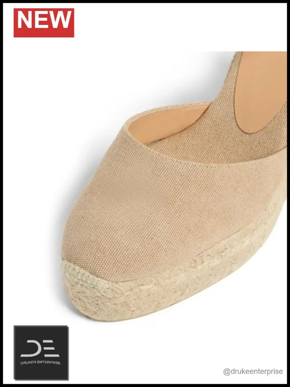 Wedge Espadrille Sandals, Textile Upper, Ankle Buckle, Summer Shoe